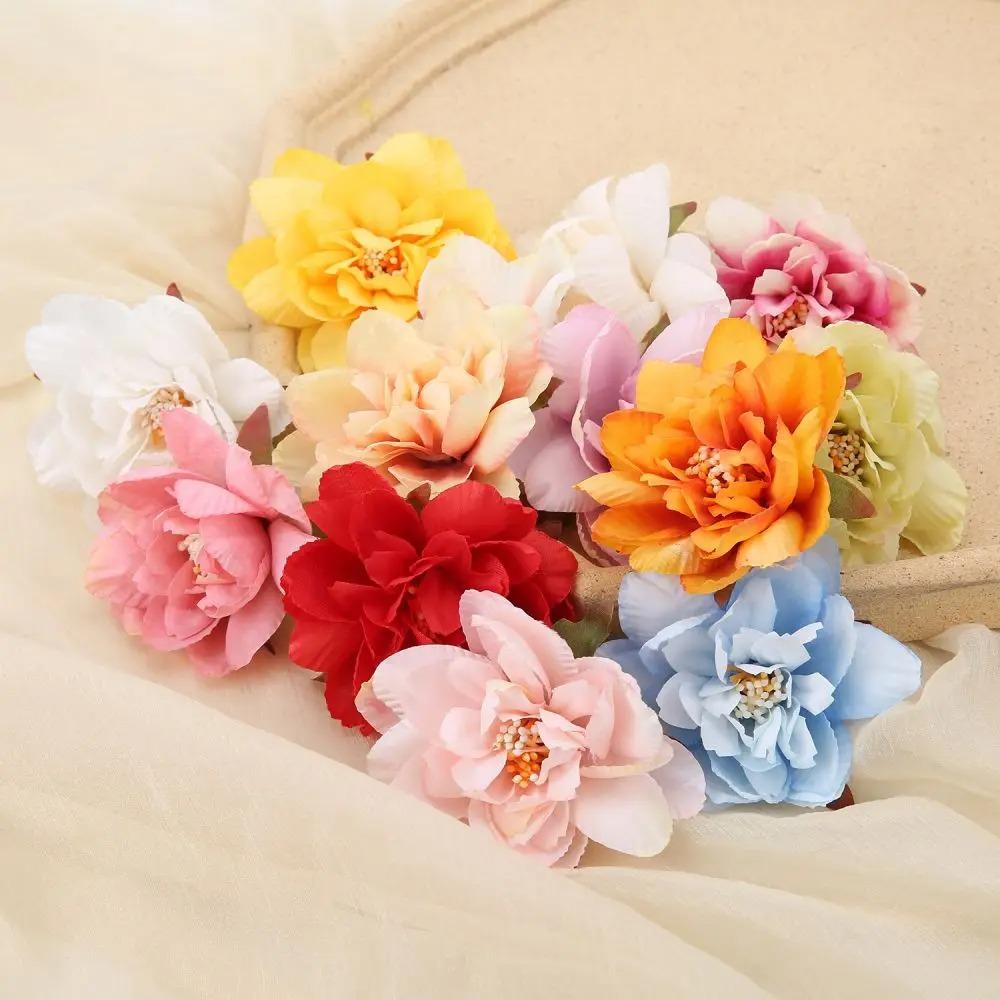 5/10Pcs Artificial Flower Heads Autumn Rose Home Decoration Outdoor Garden Wedding Decor DIY Wreath Gift Box Accessories