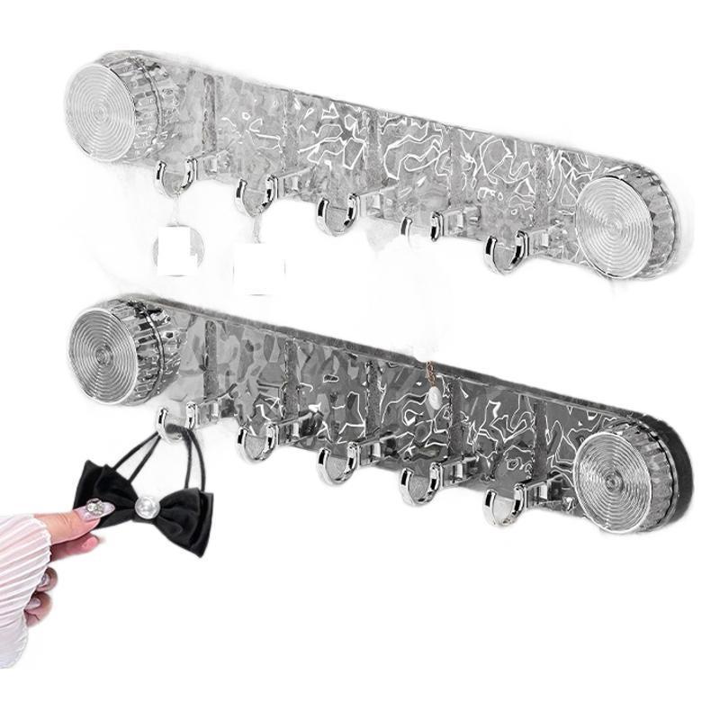 Rotating Suction Cup Fishing Hook Hanger - No-Drill, Strong Load-Bearing, Water Ripple Design, Bathroom/Toilet Door Wall Storage Rack
