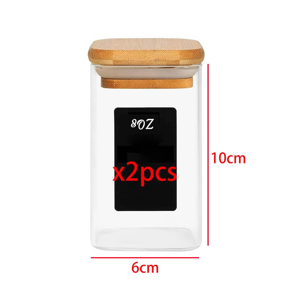 1/2/4/8pcs, 10oz Glass Jars With Airtight Lids, Candy Jars, Food Storage Containers With Bamboo Lids, Clear Jars