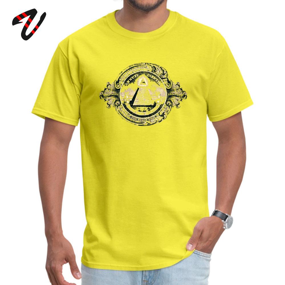 Oberteile Shirt Günstig O-Ausschnitt Individuell Kurzarm Laura Koi Mann T-Shirt Allsehendes Auge Pyramide Dollar Freimaurer Gott Bedrucktes T-Shirt