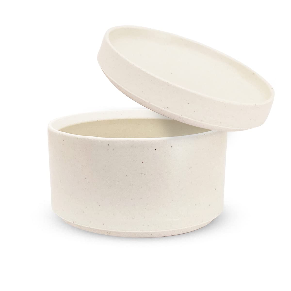 

Kunzangama Canister Plate with 11cm Diameter x Ceramic Storage Hasami Made in Japan J-kitchens (Small Lid), 280cc, 7.5cm Height, Microwave-Safe, белый