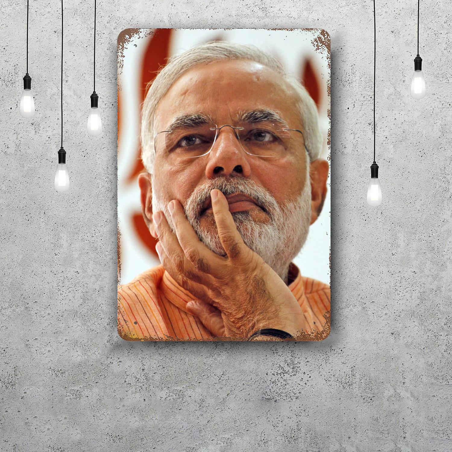 narendra modi Vintage Metal Tin Signs Posters Decor Retro Metal Plaque Wall Art Decor for Garage Bar 20x30cm（7.8x11.8inch）