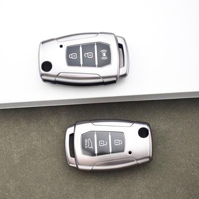 Auto Shell Fob Holder Gun Grey TPU Car Flip Key Case Cover Protector For SsangYong Actyon Korando Tivoli Kyron 2 Sanka Keyless