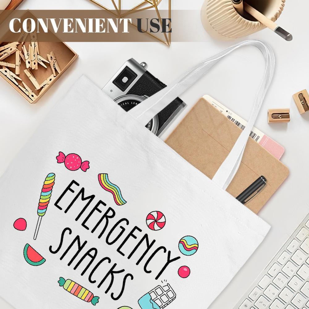Emergency Snack Tote Bag. Trendy & spacious for trips, gifts & daily use. Stay snack-ready anywhere.