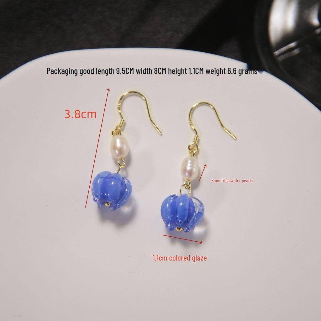 Elegant Retro Freshwater Pearl Earrings - Niche Chinese Style for Women, Perfect for Hanfu