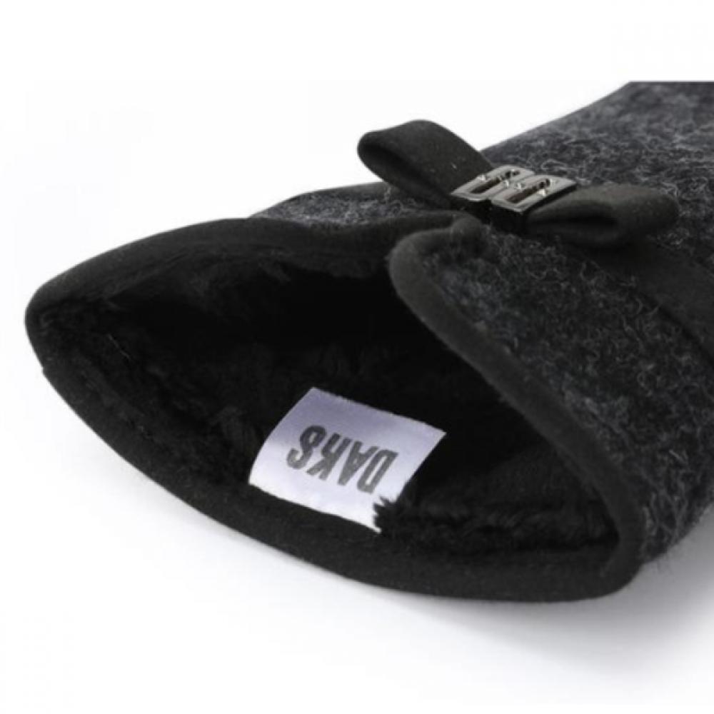 Daks Women S Dark Grey Wool gloveS Dd Ribbon Dcgv9f208g3
