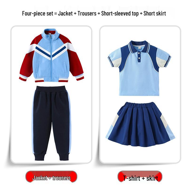 First Grade Primary School Uniform: Spring-Autumn Sports 3-Piece Set for Kindergarten