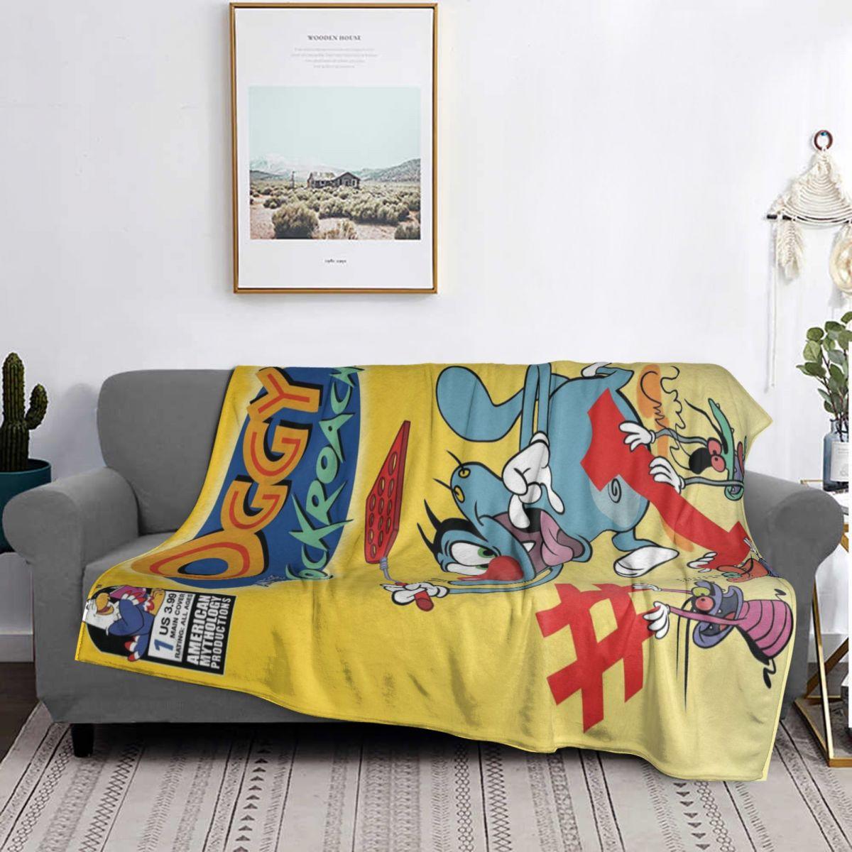 Exquisite Fashion Items Unisex Animation Anime Film Oggy And The Cockroaches Blankets Soft Warm Flannel Throw Blanket Bedspread For Bed Living Room Picnic Sofa