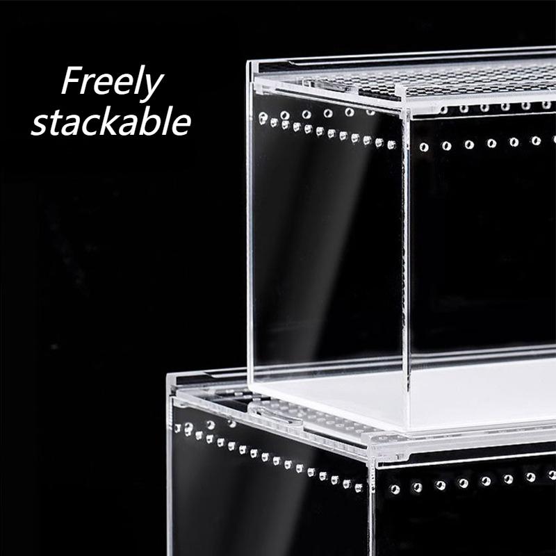 Reptiles Terrarium Lizard Gecko Snake Transparent Breeding Box Anti-escape Breathable Reptile Kennel Small Pet House Habitat