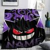 Custom Name,Gengar Printed Flannel Blanket, Soft Throw for Bedroom Sofa, Washable, Christmas Present, Great Gift.
