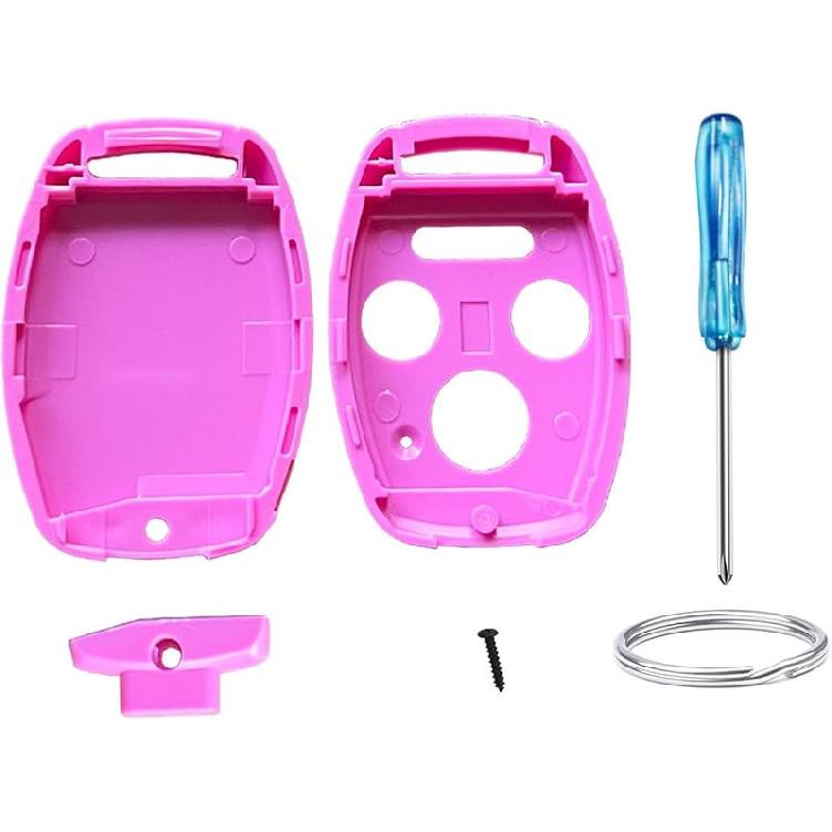 

Replacement for Honda Key Fob Shell Keyless Entry Remote Fit for Honda 2008-2012 Accord 2006-2013 Civic EX 2009-2015 Pilot (4B-1Pink) 4B-1Pink
