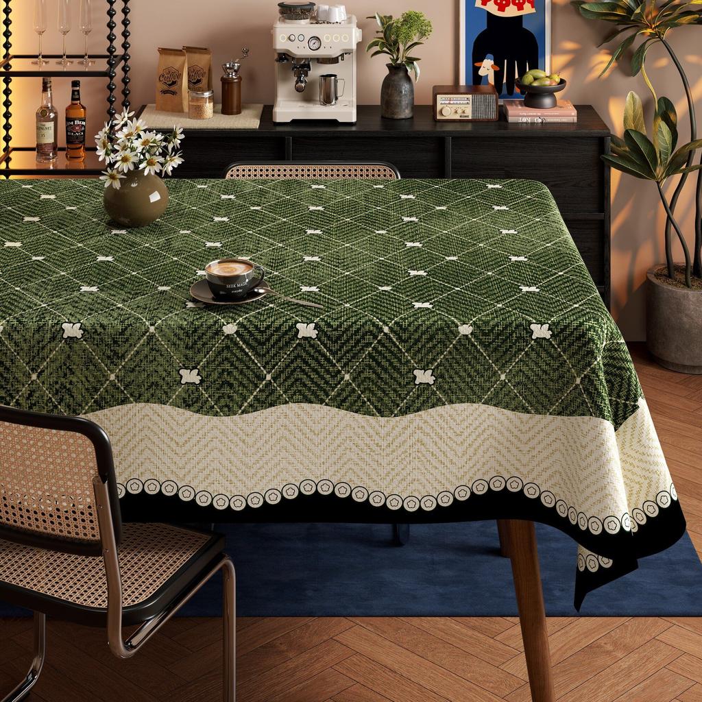 Affordable Luxury Vintage Linen-Look Tablecloth—Wash-Free, Waterproof, Scratch-Resistant, and Heat-Resistant Rectangular Table Runner