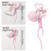 Plush Pompoms Keychain Heart Keying Pendant Car Key Chain Hanging Ornaments Rope Keyholders Bag Charm Decorations