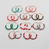 Creative Christmas Contrast Earrings, Personalized Holiday Gifts Santa Soft Pottery Round Ring Earrings