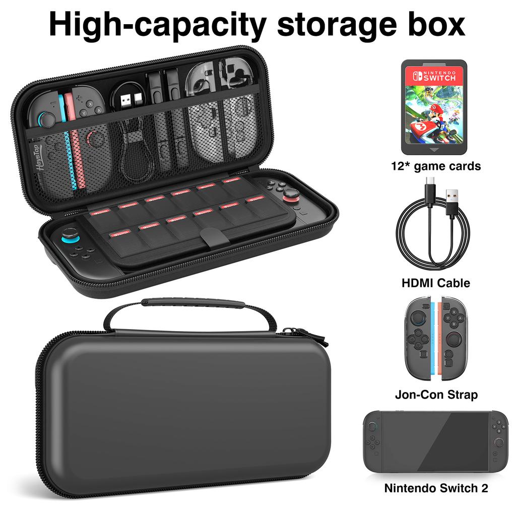 Portable Handbag Switch 2 Case  Console & Accessories, Carrying Case with 12 Game Card Slots, Switch 2 Carrying Travel Game Bag