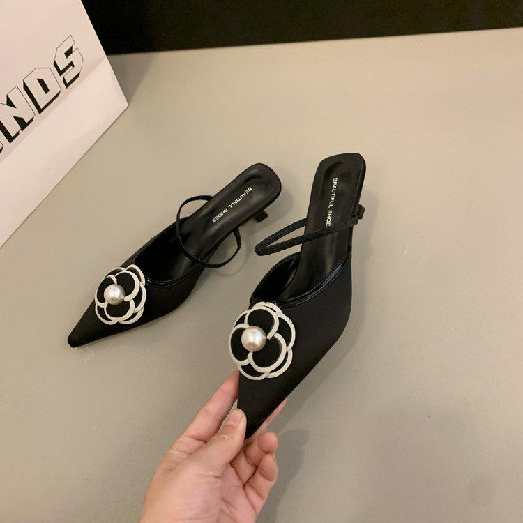 Fashion Hot Selling 2025 New Flower Pointed Toe High Heels Women Luxury Designer Sandals Female Summer Elegant Fashion Pumps Woman