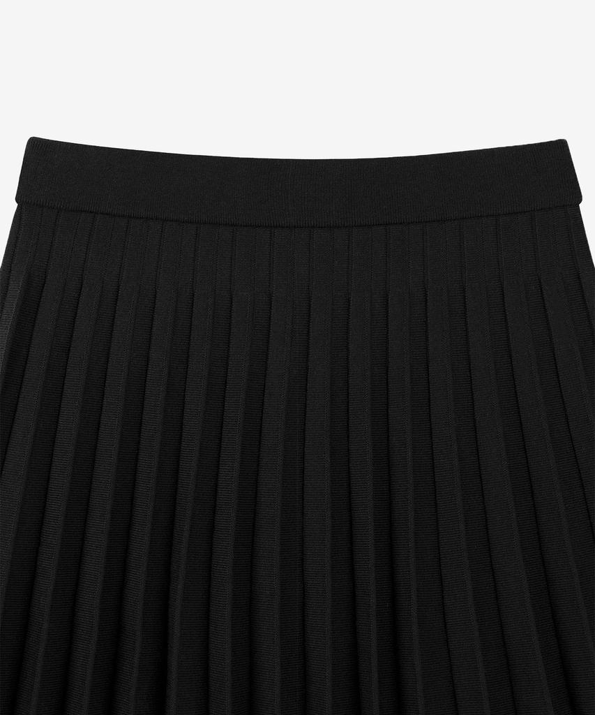 Basica Pleated Knit Skirt (Black)