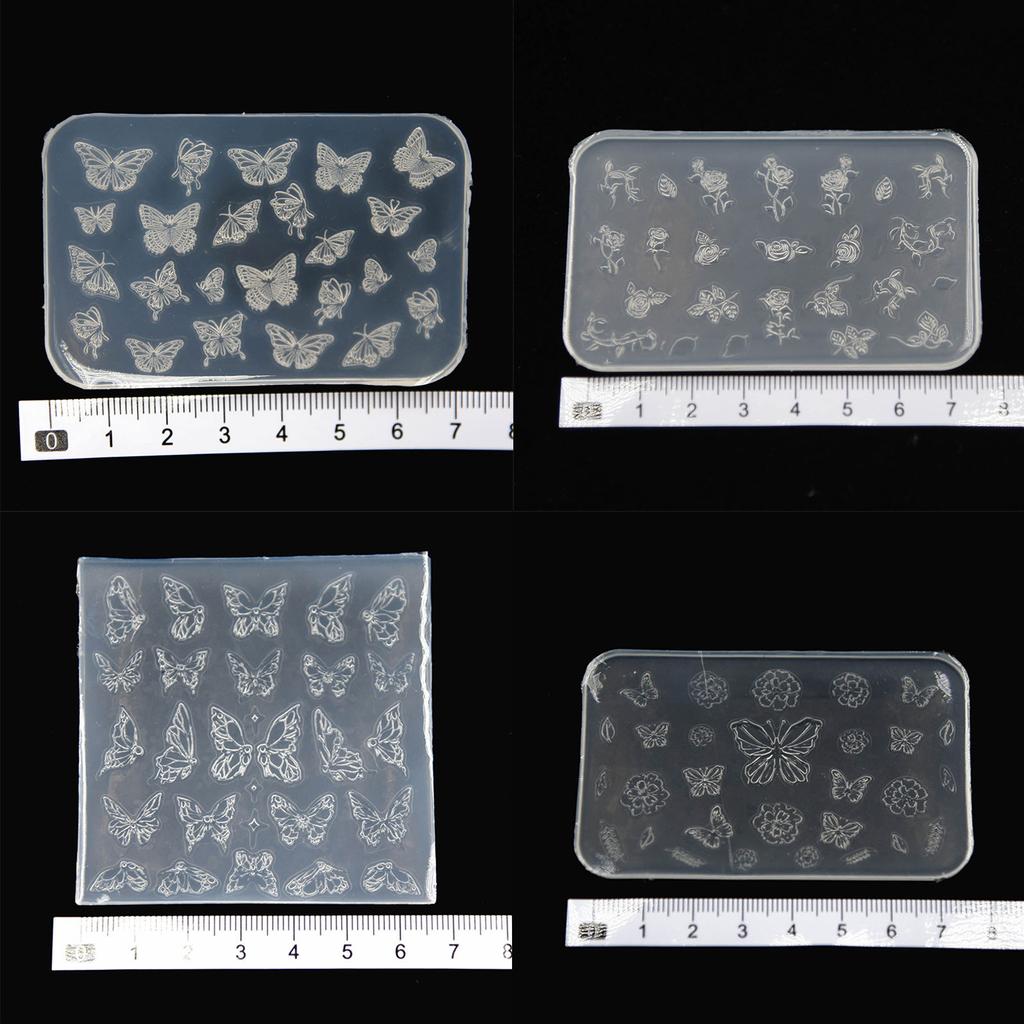 Praktische dünne Silikon-Nagelkunstform, transparente Stempelplatte, Nagelschablonen, DIY-Maniküre-Formwerkzeuge für Maniküristen