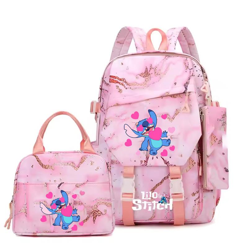 Backpack Level 3 To 6 Girls Pink School Bag Portable Lunch Bag Stationery Pencil Case