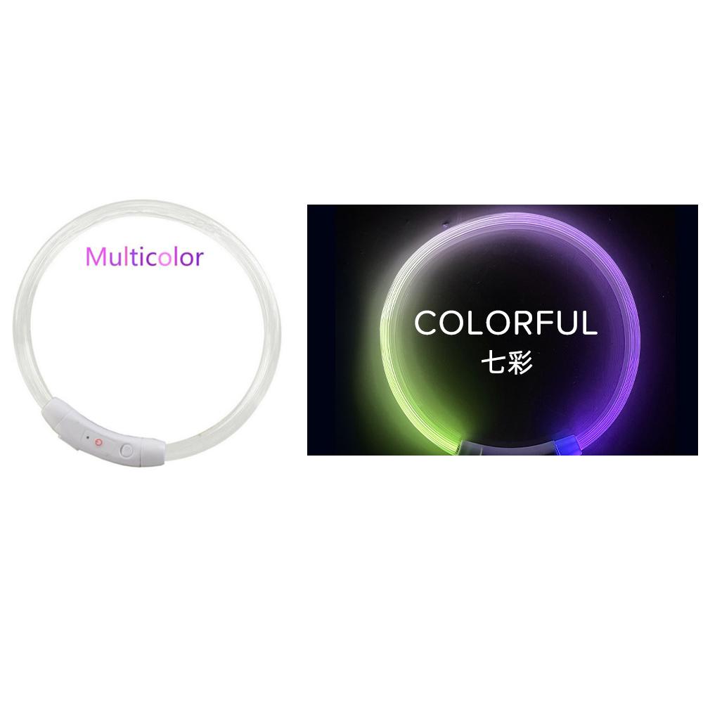 Led Glowing Dog Collar 3/Light Modes Luminous Night Charge Light 50Cm Prevention Pet Rechargea Safety Flashing Glow Dc5V Usb Red