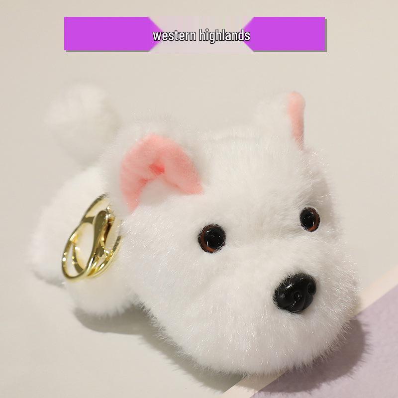 Puppy Plush Dog Doll Keychain Charm - Small Desk Companion Toy for Girls