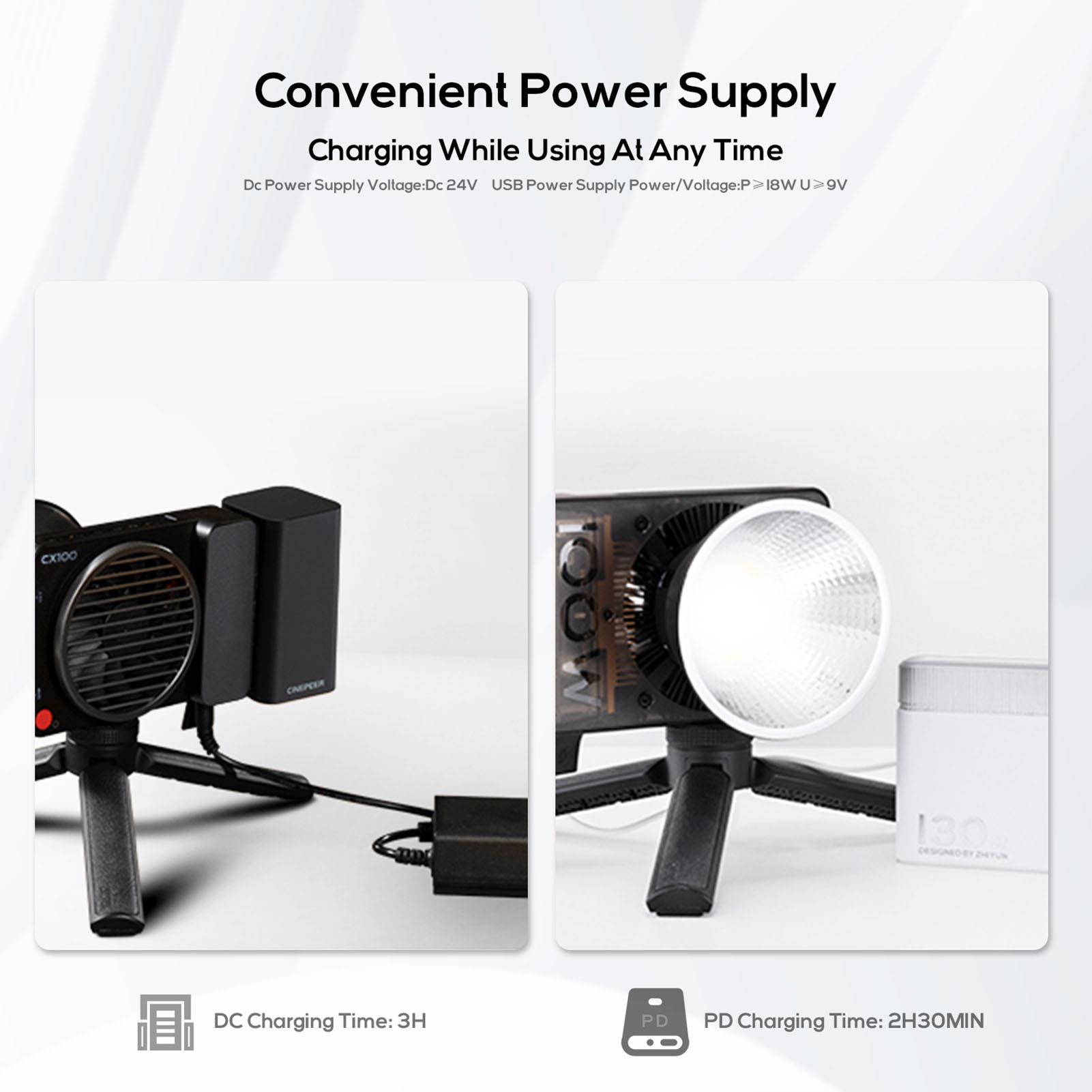 

ZHIYUN CINEPEER CX100 COB Video Light 100W Portable Photography Fill Light Portable LED Video Light 2700K 6500K with чёрный