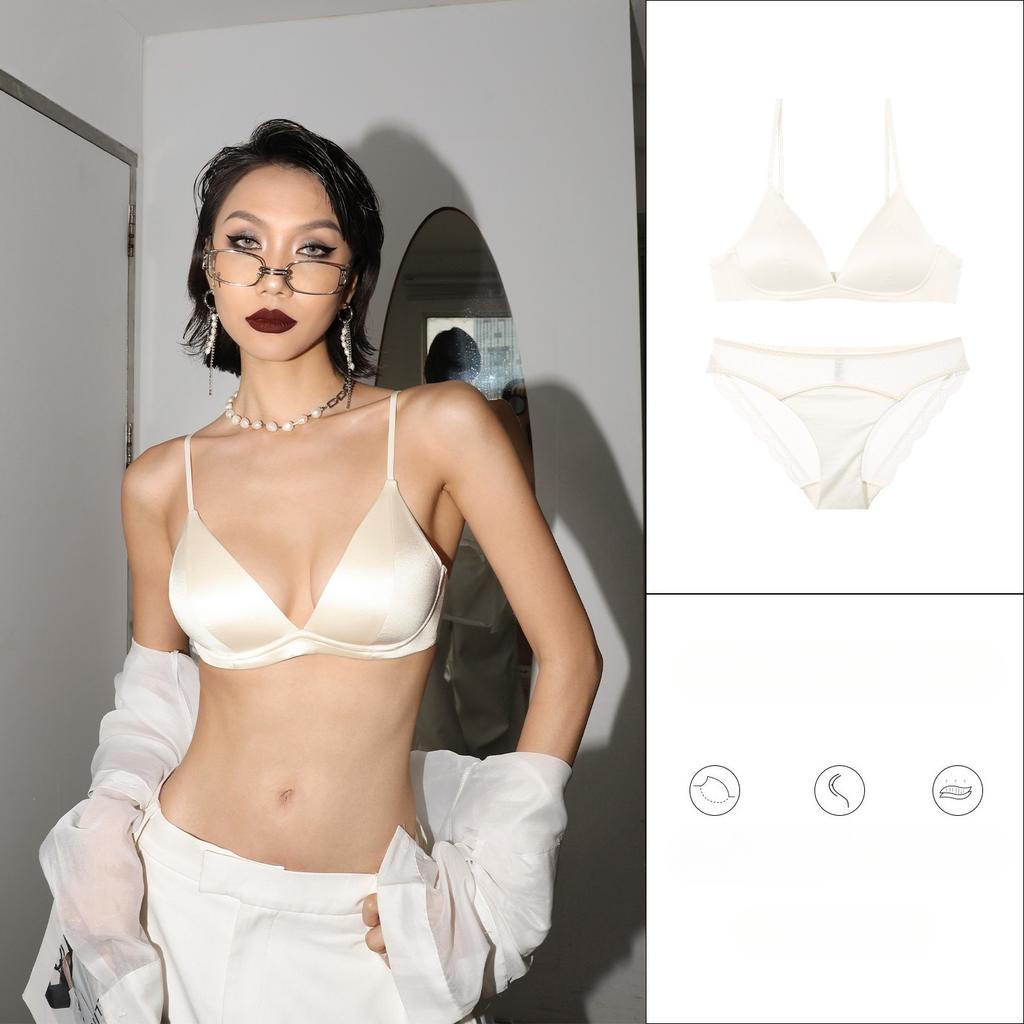 Novo Conjunto de Lingerie Feminina Sem Costura Sexy Sutiã Push Up Decote em V Profundo Bralette Francês de Tira Fina Sem Aro Calcinhas de Renda Confortáveis Conjuntos de Lingerie