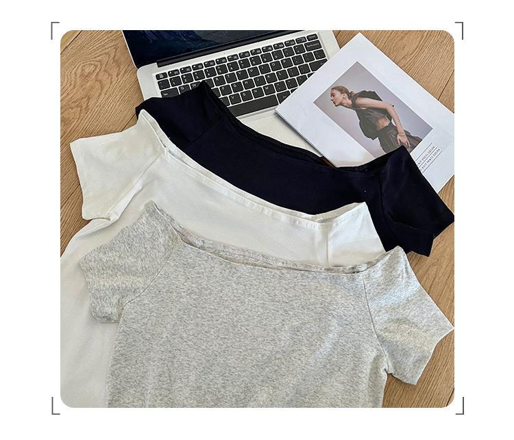 2026 Summer Asymmetrical One-Shoulder Slim T-Shirt for Women