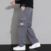 Trendy Men's Multi-Pocket Straight-Leg Work Pants - Velvet, Loose Fit, Ideal for Autumn/Winter Casual Wear