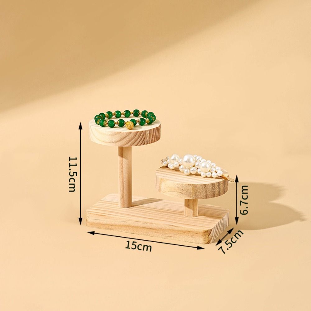 Wood Walnut Jewelry Rack Multi Round Versatile Desktop Display Stand Multi-layer Stepped Plant Display Rack Ornaments Display