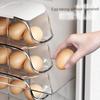 2-layer Sliding Storage Egg Box Refrigerator Kitchen Storage Automatic Rolling Egg Box Home Kitchen Accessories Organizer