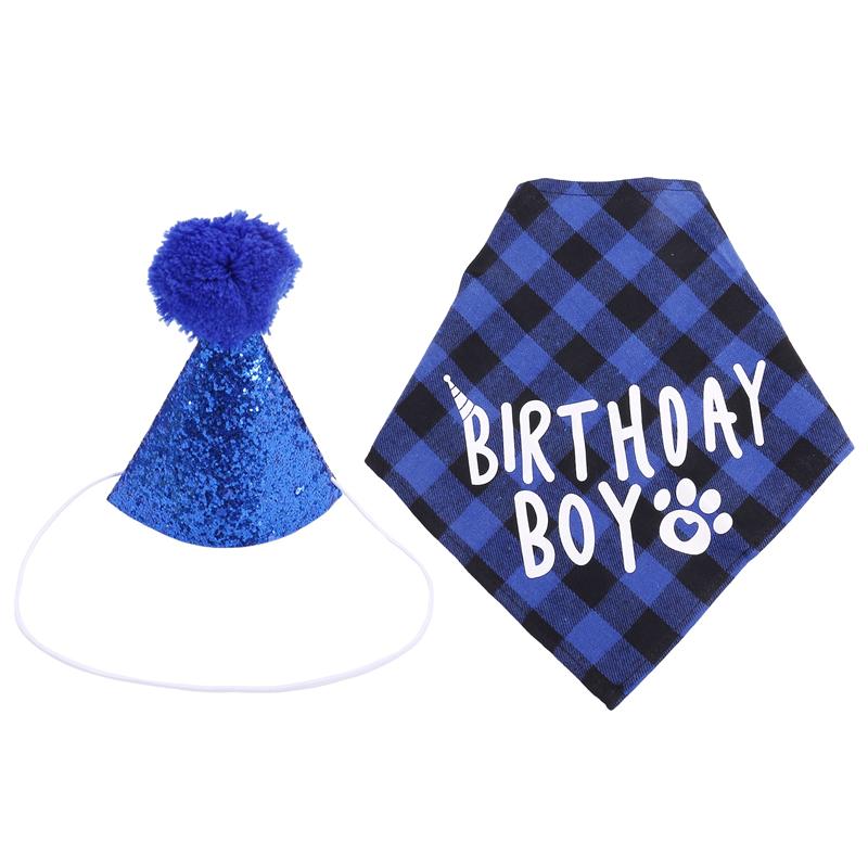 2025 Trend Dog Birthday Party Supplies,Pet Birthday Hat And Boy Doggy Birthday Bandana Set