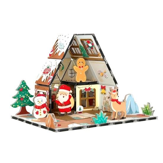 

Magnetic Gingerbread House Building Set for Kids DIY Holiday Cookie House Toy with Magnetic Tiles Magnet Building Blocks Learning Kit Toddler Toy for A