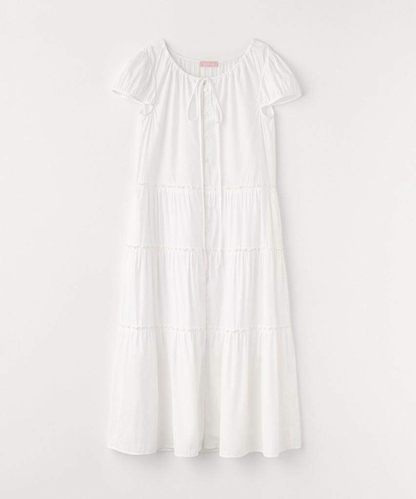 Selliteiljeu Frill Button Long Dress_Ivory
