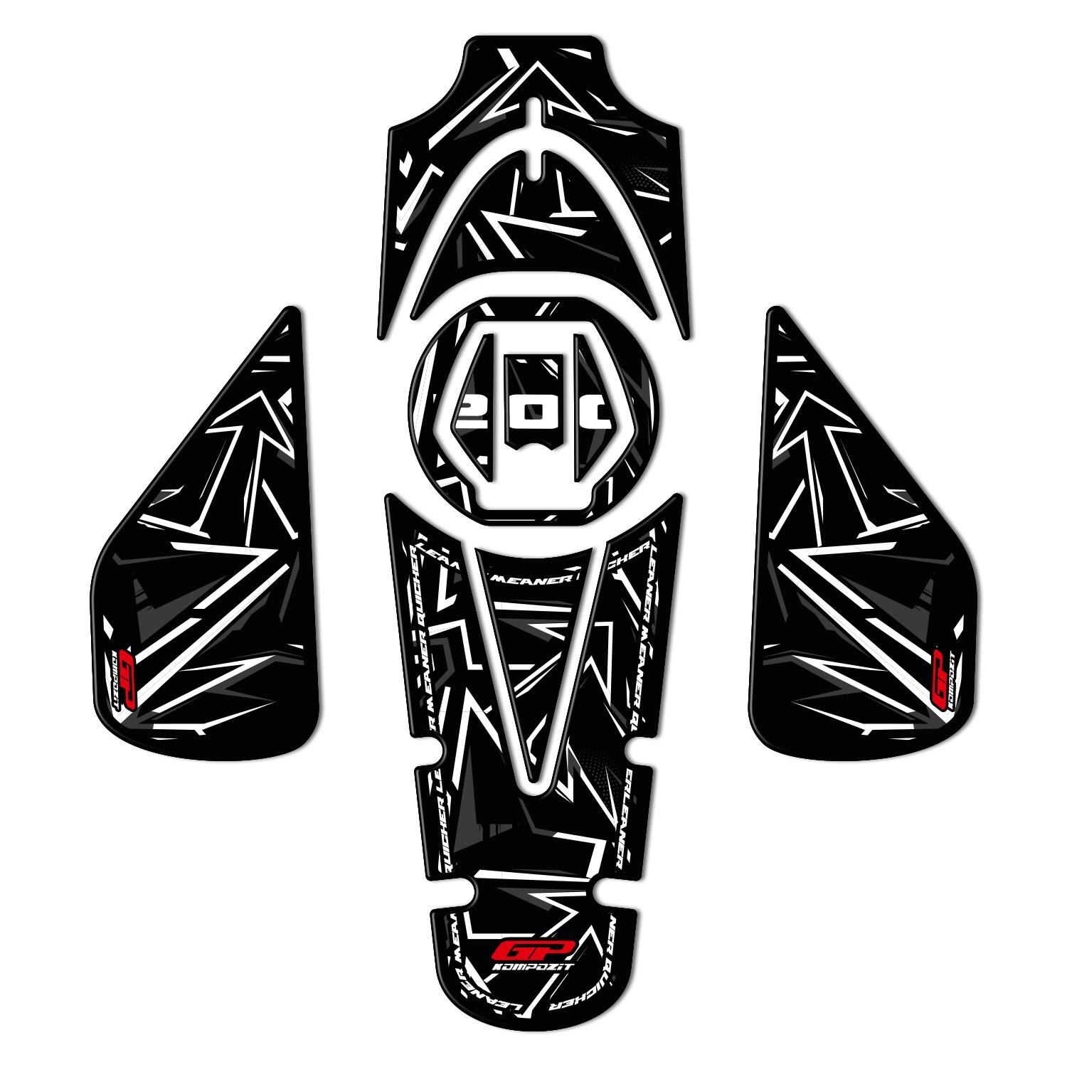 

GP Composite Bajaj Pulsar NS 200 2011-2024 Сумісний набір накладок для бака сірий