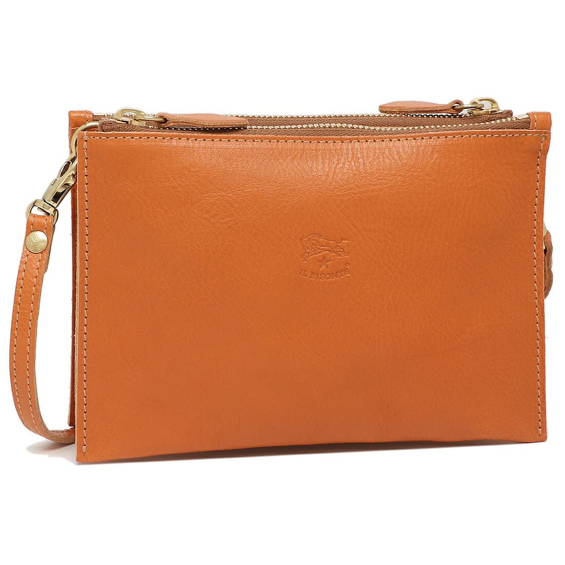 

IL BISONTE 2-Way Shoulder Bag, Clutch Bag, and Crossbody Bag in Brown. Men s and Women s. IL BISONTE BCL022 CA106B [Used]
