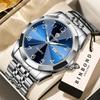 BINBOND Men's Quartz Watch Luxury Sturdy Luminous Waterproof Week Display Auto Date Accurate Stainless Steel Reloj