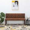 VidaXL Bench 148.5 cm Brown Suede Faux Leather