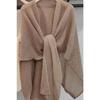 Fashion Women Knitted Cardigan Cover Up Spring Autumn Sweater Elegant Solid Shawl Ponchos Hollow Out Thin Long Sweater Casual Loose Coat Clothing