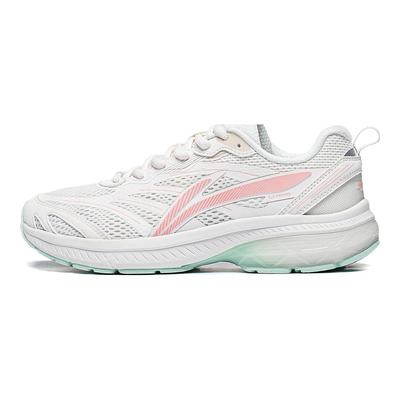 Li Ning Fuyiao Fabric Synthetic Leather Non-Slip Wear-Resistant Breathable Low-Top Running Shoes Women Sneaker White Blue Pink ARXT014-7