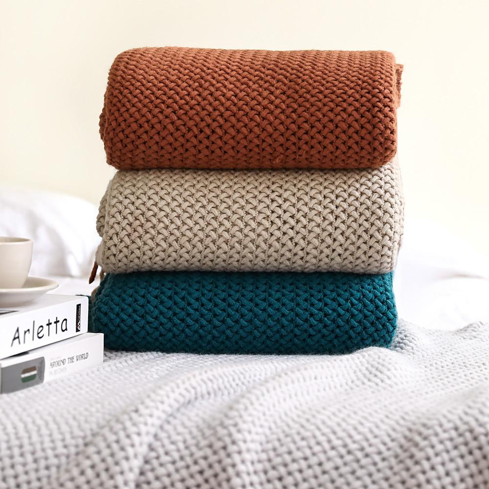 Knitted Throw Blanket for Couch Soft Farmhouse Boho Throw Blanket with Tassels Home Decorative Lightweight Throw Blankets,Throws for Bed/Chair/Sofa