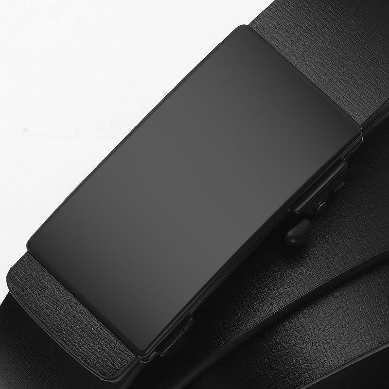 Men's Toothless and Hole free Automatic Buckle Belt Genuine Leather Belt Men's Korean Cowhide Belt