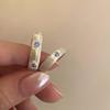 Xiaomi BF CLUB Silver Color Rings for Women Simple Geometric Handmade Irregular Retro Ring Blue Stone Fashion Allergy For Birthday Gift