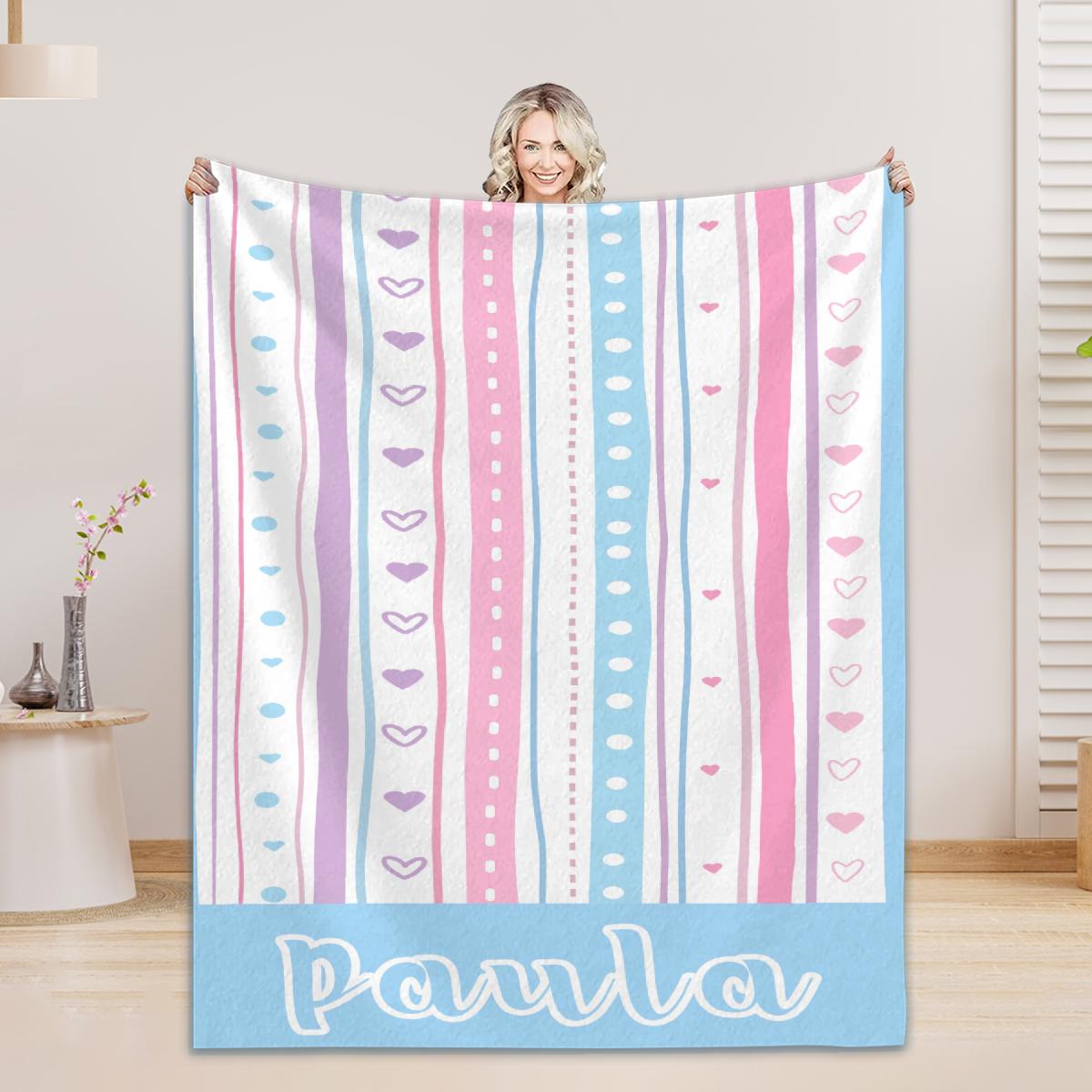 

Baby Blanket Custom Name Blankets Cute Flannel Blanket Home Decor Sofa Blanket Kids Blanket Birthday Gifts Christmas Gifts Girls 75x100cm