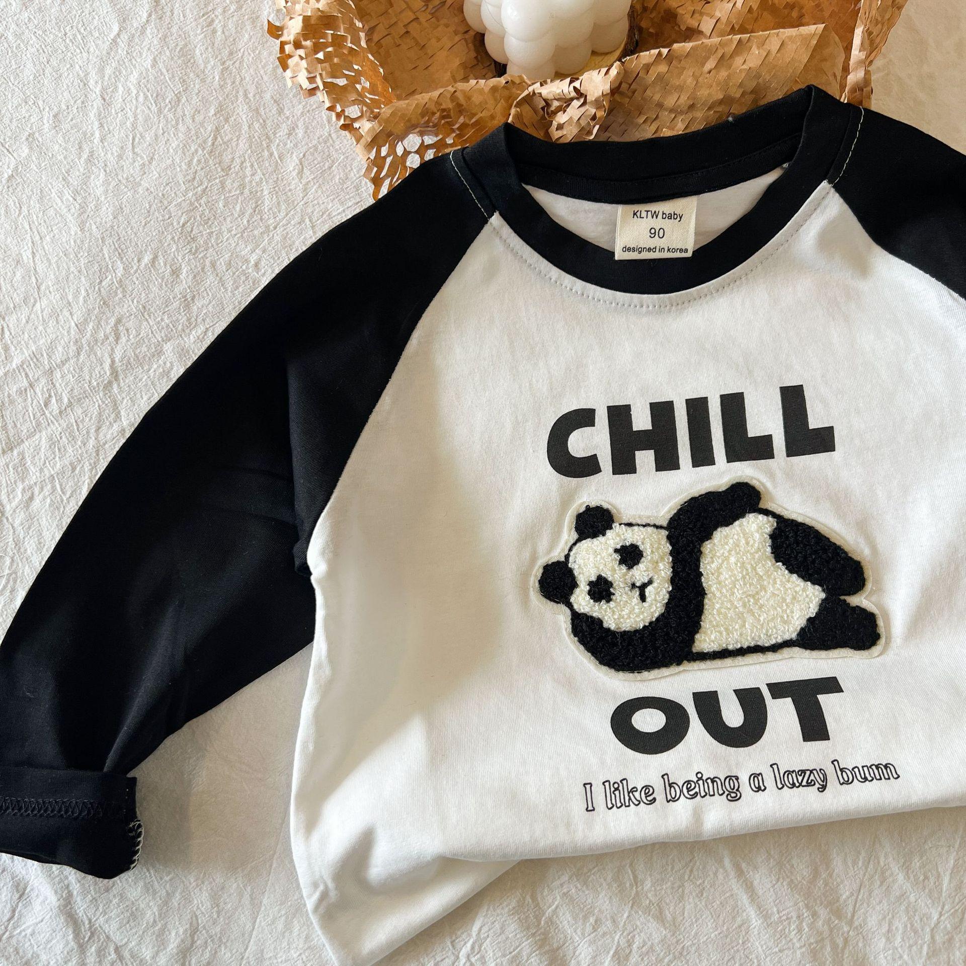 

Детская футболка с длинным рукавом 2024 года, весна и осень, новая, для девочек, с затычкой на плече, корейская версия, детский топ с вышивкой из мультфильмов 120cm