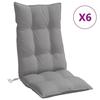 VidaXL Lot de 6 Coussins de Chaise à Dossier Haut, Galette de Siège Imperméable, Coussin d'Extérieur Anti-glissement Jardin 377607