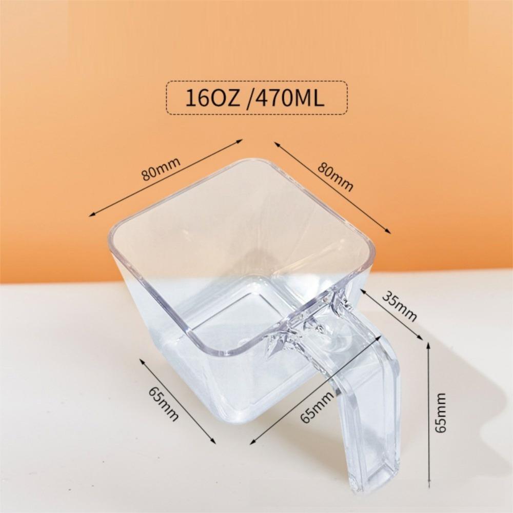 Square Shape Ice Scoop 350/470/590ML Food Grades Ice Shovel Thicken Multi-functional Measuring Cup Kitchen Utensil