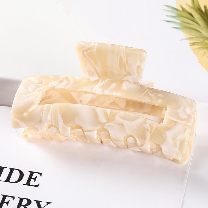 Fashion Rectangle Acetate Hair Claws Women Hair Accessories Colourful Hollow Out Plaid Ponytail Acetic Claw Clips For Girls