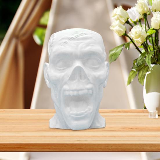 Skull Coffee Mug with Handle White Human Skull Drinking Mug 3D Shaped Novelty Drinkware for Halloween Home Kitchen Decor