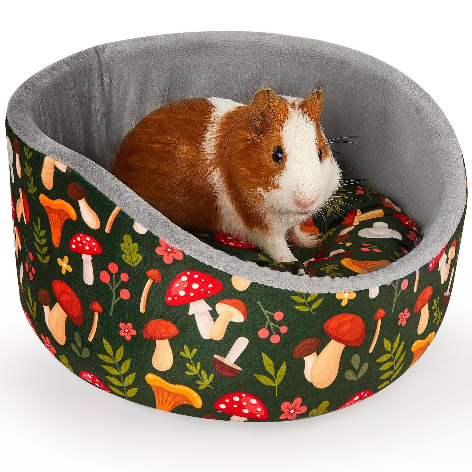 

Guinea Pig Bed Soft Rabbit Beds with Thick Removable Mat Machine Washable Cozy Guinea Pigs House for Bunny Round Cup Bed 30x15cm&Semi-circle